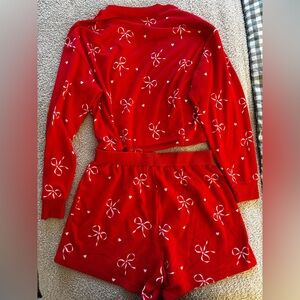 American Eagle Plush Bow Pajamas